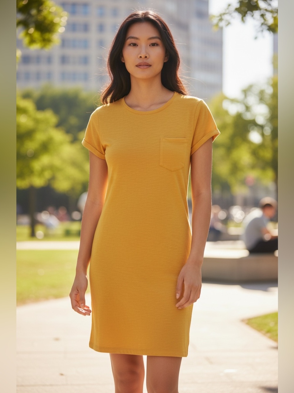 GAP Mustard Yellow Short Sleeve Tee Dress